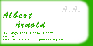 albert arnold business card